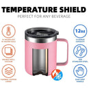 Caneca Térmica 350 ml, Isolada Vácuo Aço Inoxidável, Parede Dupla