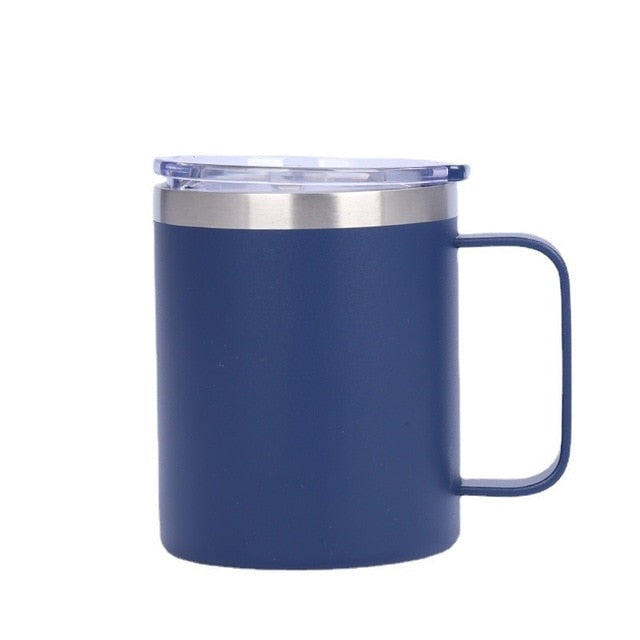 Caneca Térmica 350 ml, Isolada Vácuo Aço Inoxidável, Parede Dupla