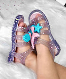 Sandália infantil com Led estrelinhas