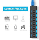Extensão USB Hub Régua 2.0  -  7 Portas USB