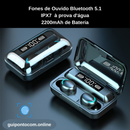 Fone de ouvido sem fio TWS Bluetooth com display LED - A prova d'água
