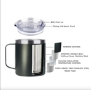 Caneca Térmica 350 ml, Isolada Vácuo Aço Inoxidável, Parede Dupla