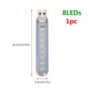 Mini luz LED USB portátil DC 5V  3 ou 8 Leds