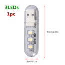 Mini luz LED USB portátil DC 5V  3 ou 8 Leds