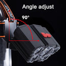 Farol de cabeça 5 LEDs recarregável com bateria 18650 embutida, luz forte, acampamento, pesca etc...