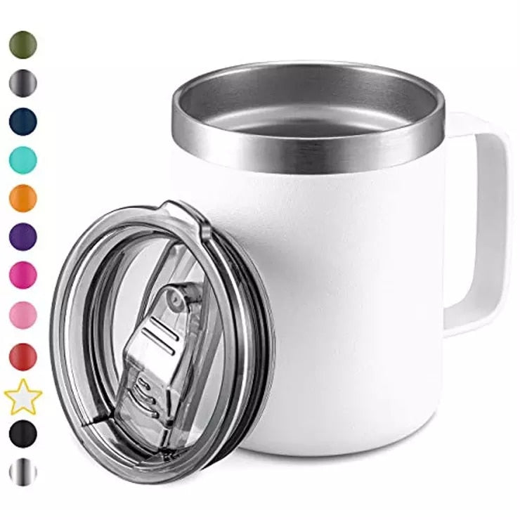 Caneca Térmica 350 ml, Isolada Vácuo Aço Inoxidável, Parede Dupla